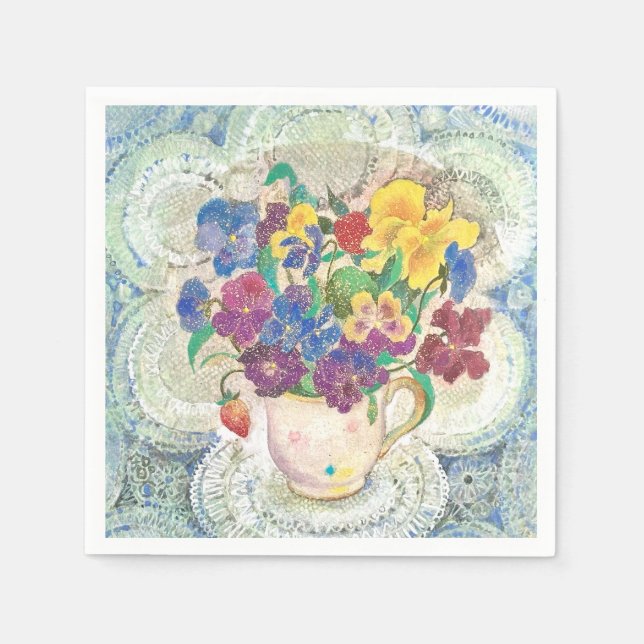 Guardanapo De Papel Sweet Afternoon: A Dreamy Floral  (Frente)