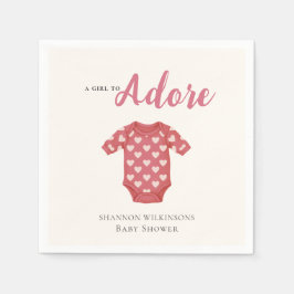 Guardanapo De Papel Sweet Baby Girl Hearts vest "Adore" Paper Napkin