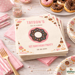 Guardanapo De Papel Sweet One Donut 1st Birthday Party | Cute Donut