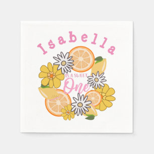 Guardanapo De Papel Sweet One Yellow Lemon First Birday