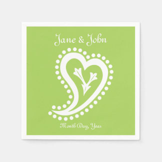 Guardanapo De Papel Sweet Paisley Hearts em Peridot Napkins