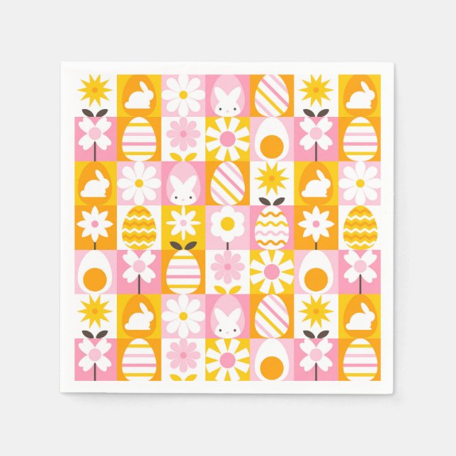 Guardanapo De Papel Sweet Spring Easter Patchwork  (Frente)