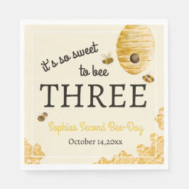 Guardanapo De Papel Sweet To Bee Three Third Birthday Bees Honeycomb