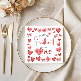 Guardanapo De Papel Sweetheart First Birthday Party Napkin