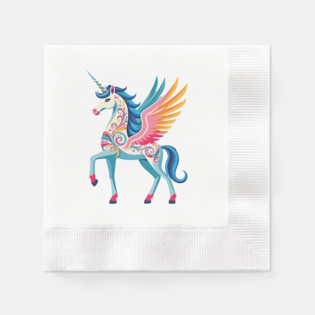 Guardanapo De Papel Swirling Unicorn (Frente)