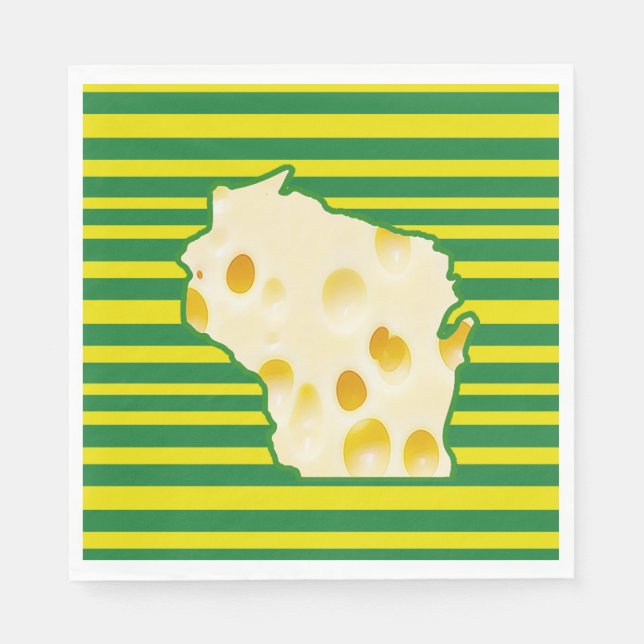 Guardanapo De Papel Swiss Cheese Head Wisconsin Party Napkins (Frente)
