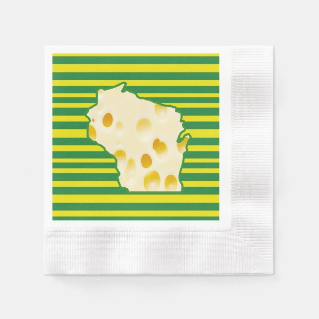 Guardanapo De Papel Swiss Cheese Head Wisconsin Party Napkins (Frente)