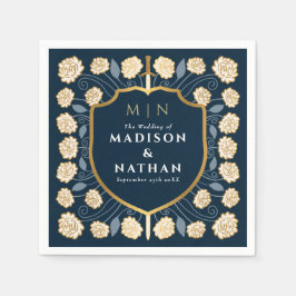 Guardanapo De Papel Sword & Shield Medieval Fantasy Casamento Monogram