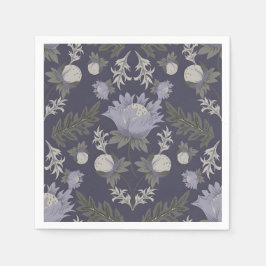 Guardanapo De Papel Symmetrical dark purple floral pattern