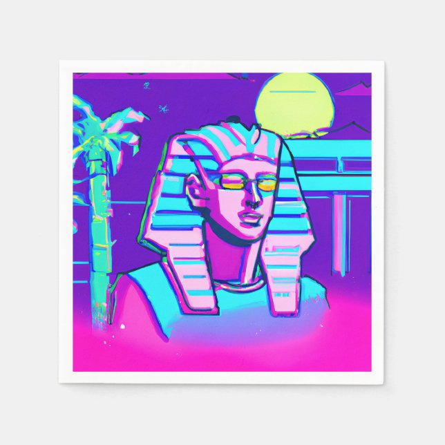 Guardanapo De Papel Synthwave Pharaoh (Frente)