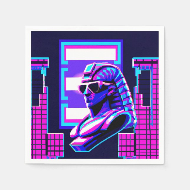 Guardanapo De Papel Synthwave Pharaoh (Frente)