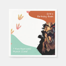 Guardanapo De Papel T-Rex Birthday Bash, Zona Pré-Histórica de Merda d