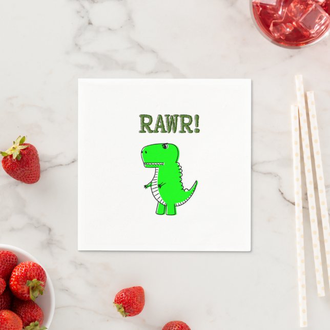 Guardanapo De Papel T-Rex RAWR bonito e com raiva (Insitu)