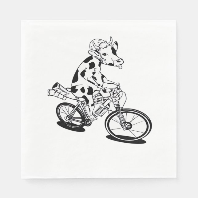 Guardanapo De Papel T-Shirt Clássico de Bicicleta de Vaca (Frente)