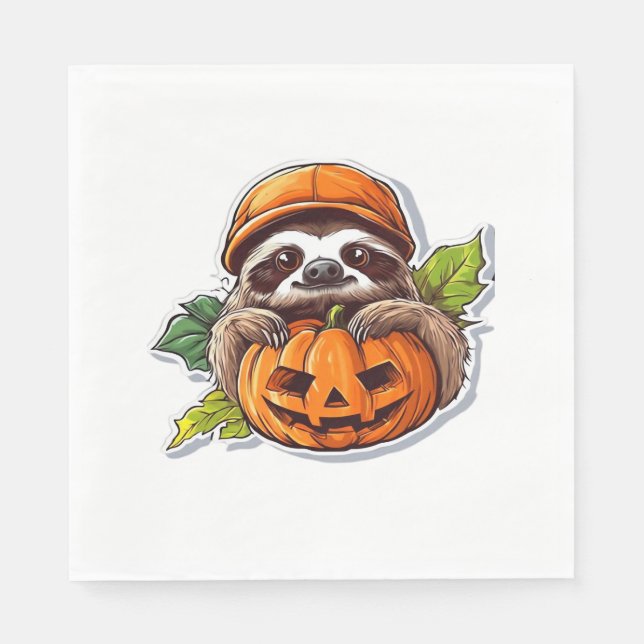 Guardanapo De Papel T-Shirt Clássico Dia de as Bruxas engraçado Sloth  (Frente)