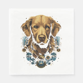 Guardanapo De Papel T-Shirt Clássico do Cachorro do Vendedor de Ouros