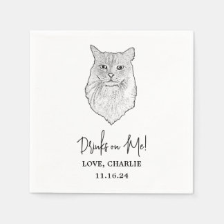 Guardanapo De Papel Tabby Cat - Bebidas Personalizadas em Mim Napkins