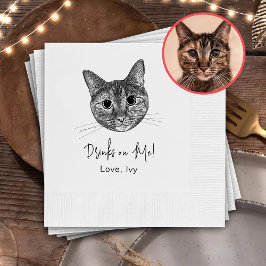 Guardanapo De Papel Tabby Cat Desenhando Bebidas Personalizadas Em Mim