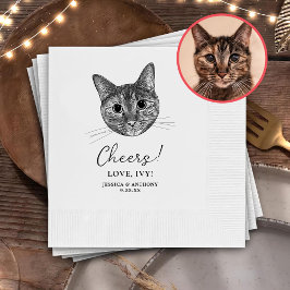 Guardanapo De Papel Tabby Cat Desenho Mão Personalizado Cheque