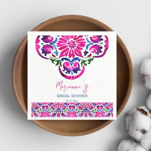 Guardanapo De Papel Tabelas azuis cor-de-rosa para chás de panela mexi