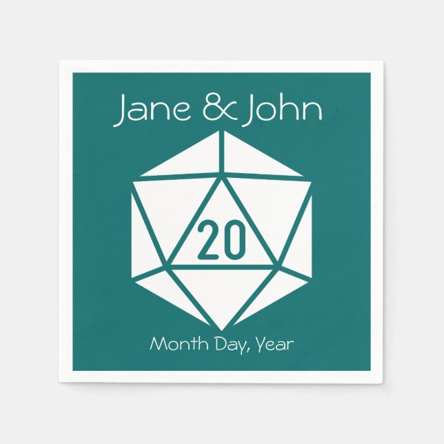 Guardanapo De Papel Tabletop Chic em Teal Napkins (Frente)