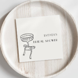 Guardanapo De Papel Taça de Champanhe com Laço Chá de Noiva