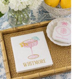 Guardanapo De Papel Taça de Cocktail Personalizada de Palm Beach