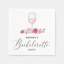 Taça de vinho floral rosa elegante para festa de s