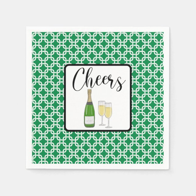Guardanapo De Papel Taças de Champanhe para Celebração de Cheers Scrip (Frente)