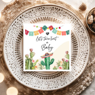 Guardanapo De Papel Taco Bout a Baby Fiesta Watercolor Chá Cactus