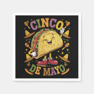 Guardanapo De Papel Taco Dançante Engraçado Festa Cinco De Mayo