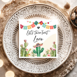 Guardanapo De Papel Taco Sobre Amor Fiesta Cacto de Aquarela Banho