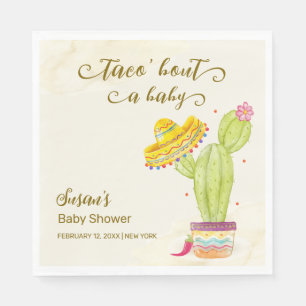 Guardanapo De Papel Taco 'Sobre Um Chá de fraldas De Aquarela De Bebê