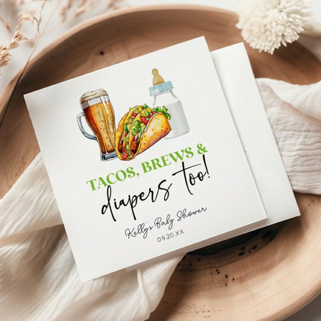 Guardanapo De Papel Tacos Brews e Fraldas também! Chá de fraldas (Criador carregado)
