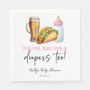 Guardanapo De Papel Tacos cor-de-rosa também criam e Fraldas! Chá de f