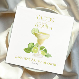 Guardanapo De Papel Tacos E Tequila Chá de Bebê em Tons de Água com