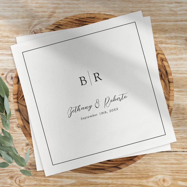 Guardanapo De Papel Talheres de casamento com monograma de roteiro for (Criador carregado)