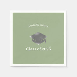 Guardanapo De Papel Tampa de Graduação Prateada -Turma de 2026= nº3