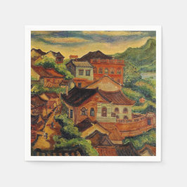 Guardanapo De Papel Tamsui & Chen Cheng-Po /Taiwan Vintage art