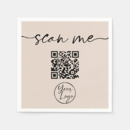 Guardanapo De Papel Tan de Código QR Elegante Moderno
