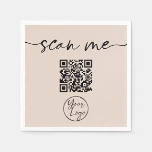 Guardanapo De Papel Tan de Código QR Elegante Moderno