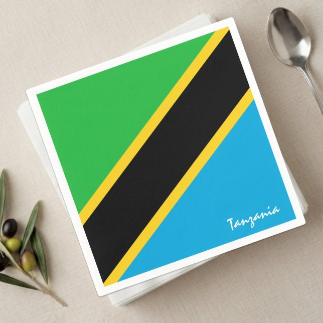 Guardanapo De Papel Tanzânia Guardanapos, bandeira da Tanzânia festa / (Tanzania Flag Napkins)