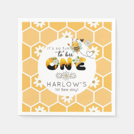 Guardanapo De Papel Tão divertido ser o primeiro aniversario de abelhã