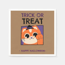 Guardanapo De Papel Tapetes de festa de Halloween, gatinho com chapéu,
