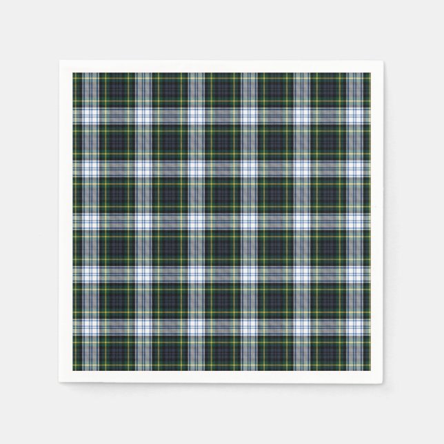 Guardanapo De Papel Tartan Clan Gordon White Xadrez Verde (Frente)