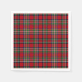 Guardanapo De Papel Tartan Clan Stewart Xadrez Black Red Check Pattern