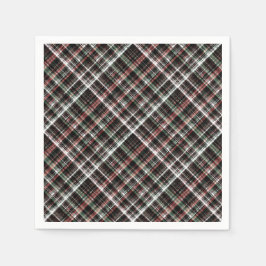 Guardanapo De Papel Tartan de Natal texturizado.