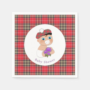 Guardanapo De Papel Tartan escocês Este Chá de fraldas personalizad