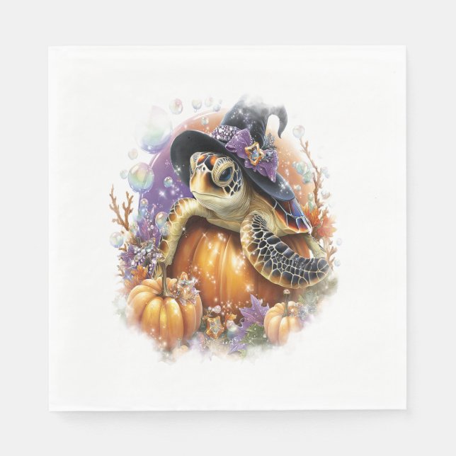 Guardanapo De Papel Tartaruga do Mar Halloween (Frente)