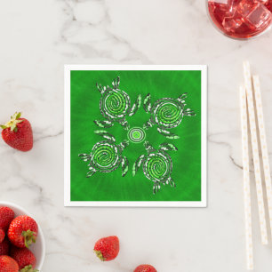 Guardanapo De Papel Tartarugas Verdes Arte Dot, Partido de Papel Napki